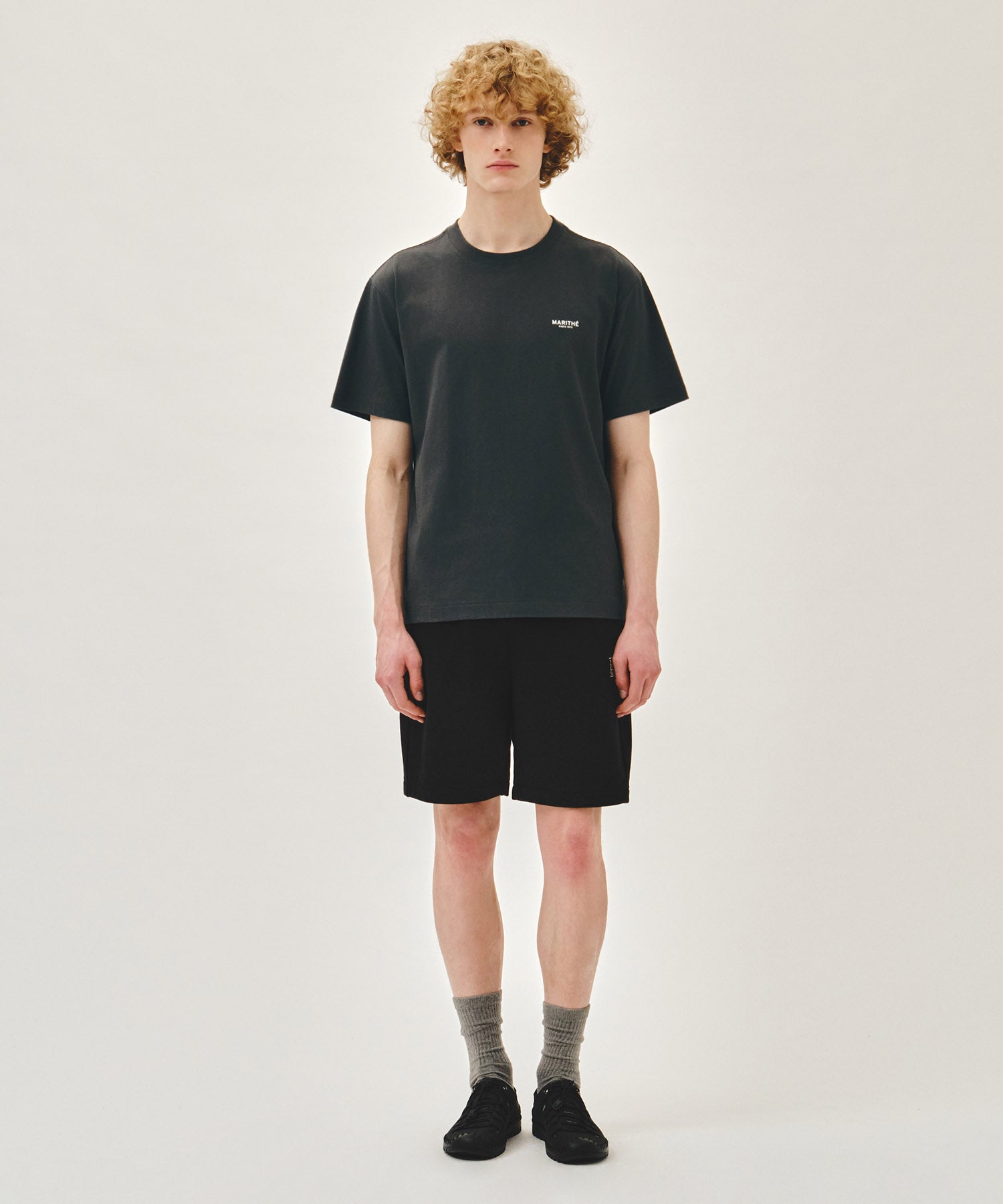 Marithe & Francois Girbaud - Classic Logo Sweat Shorts (Black) product image 3 | TRAB K-Fashion Australia