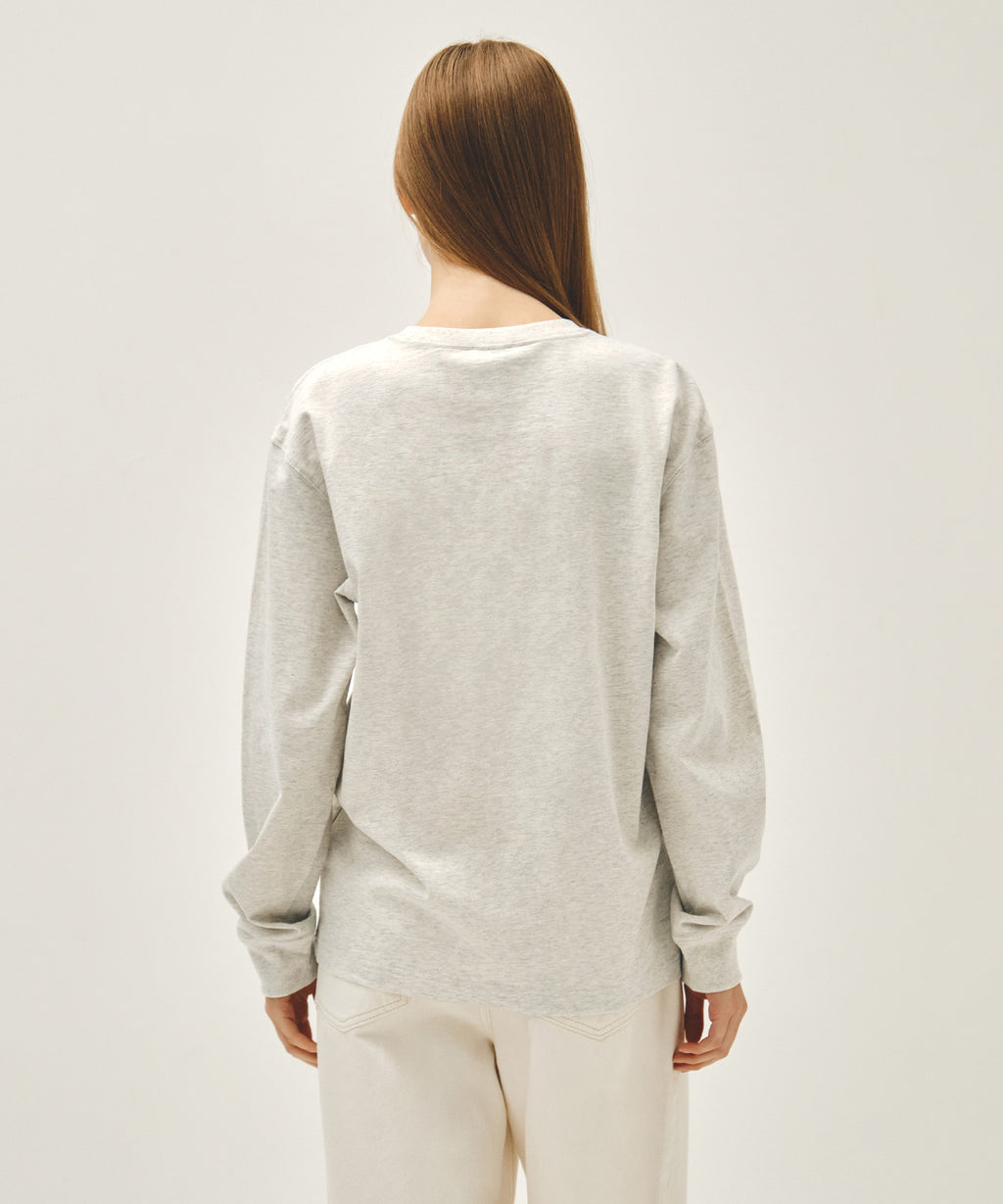 Marithe & Francois Girbaud - Crack Classic Logo Long Sleeve Tee (Oatmeal) product image 3 | TRAB K-Fashion Australia
