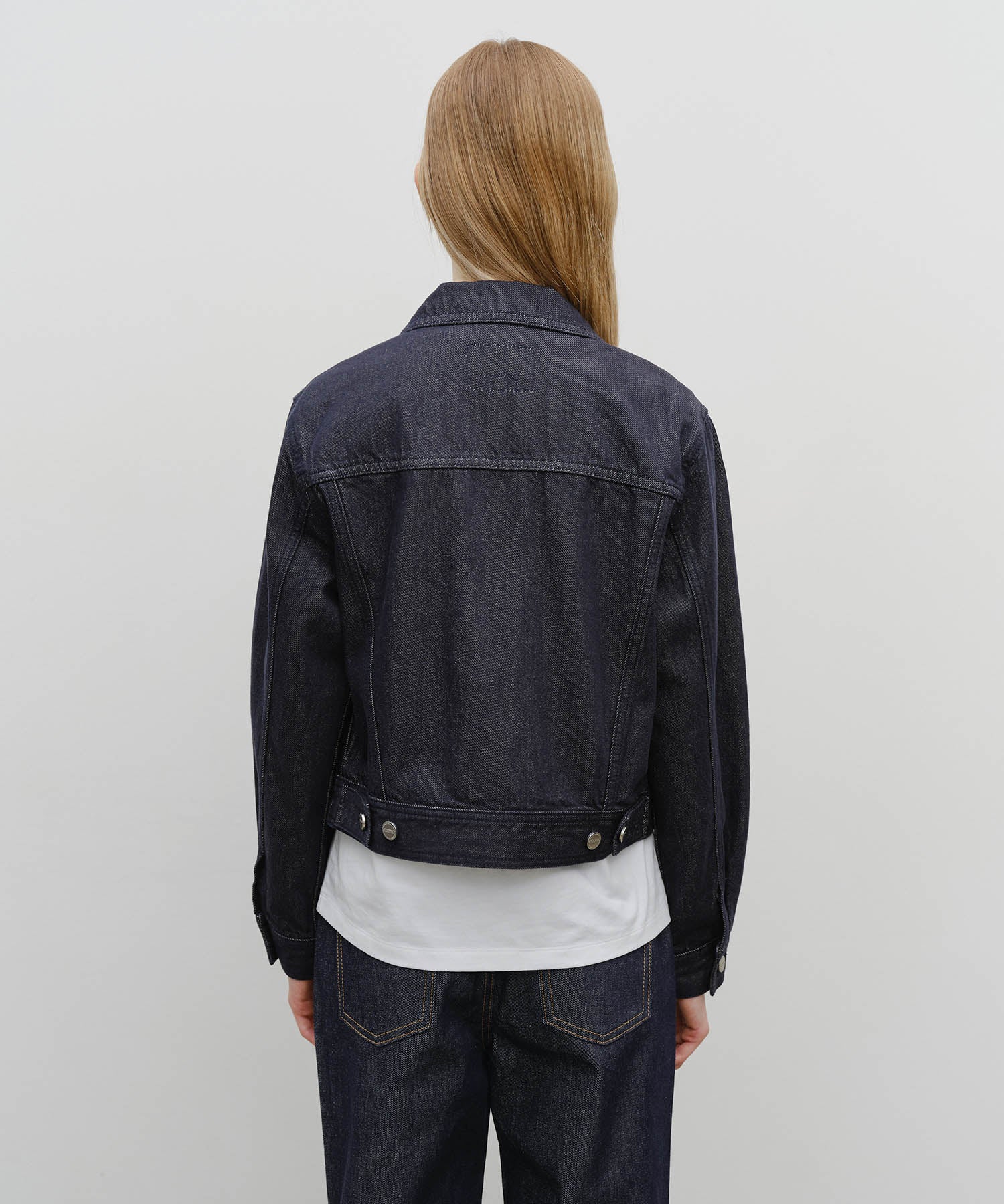 Marithe & Francois Girbaud - Denim Tuck Detail Jacket (Dark Blue) product image 3 | TRAB K-Fashion Australia