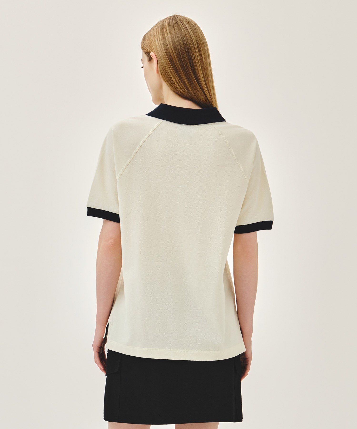 Marithe & Francois Girbaud - Small Classic Logo Pk Collar Point Tee (Ivory) product image 6 | TRAB K-Fashion Australia