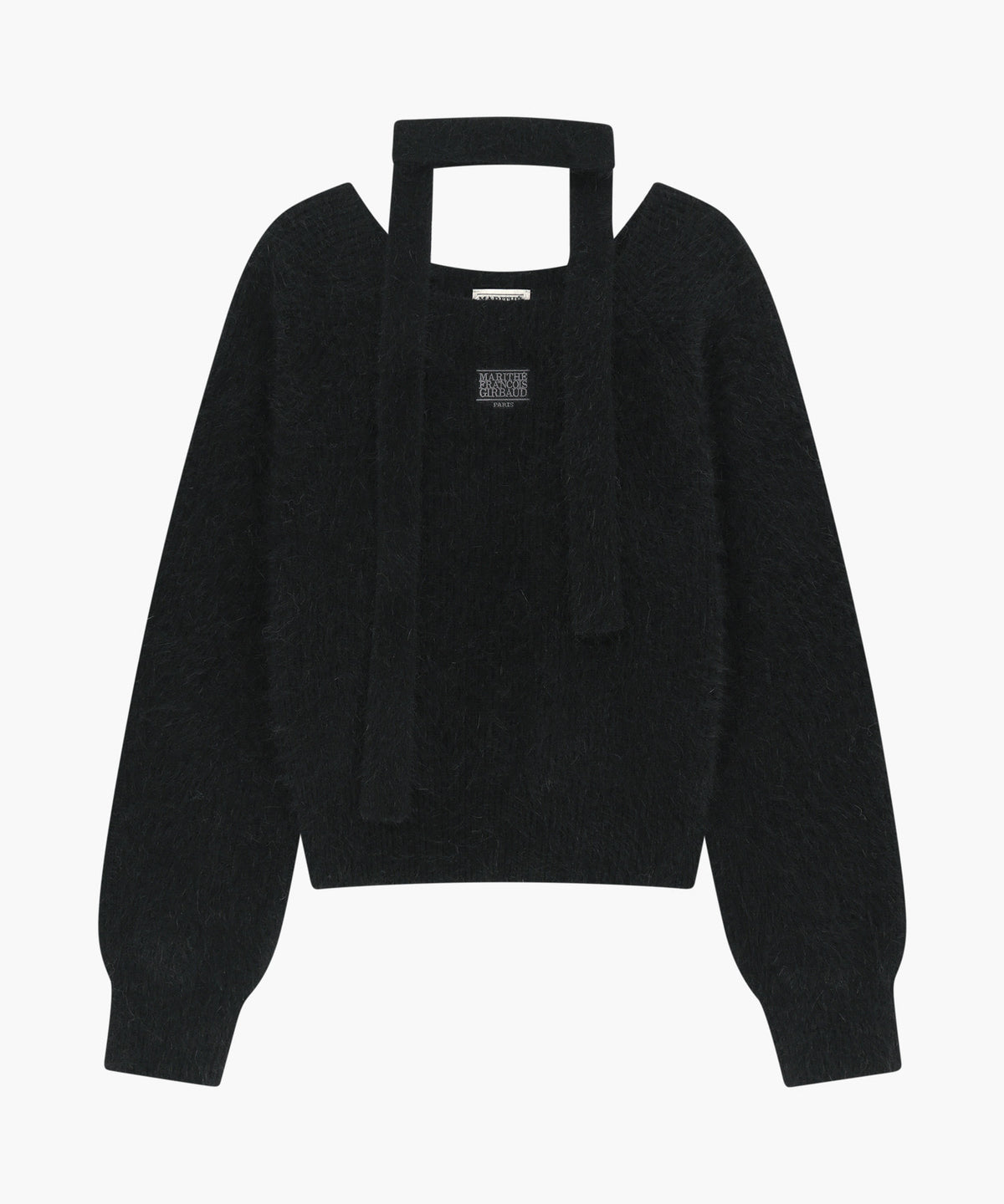 Marithe & Francois Girbaud - Premium Micro Classic Logo Angora Muffler Set Crop Knit (Black) product image 5 | TRAB K-Fashion Australia
