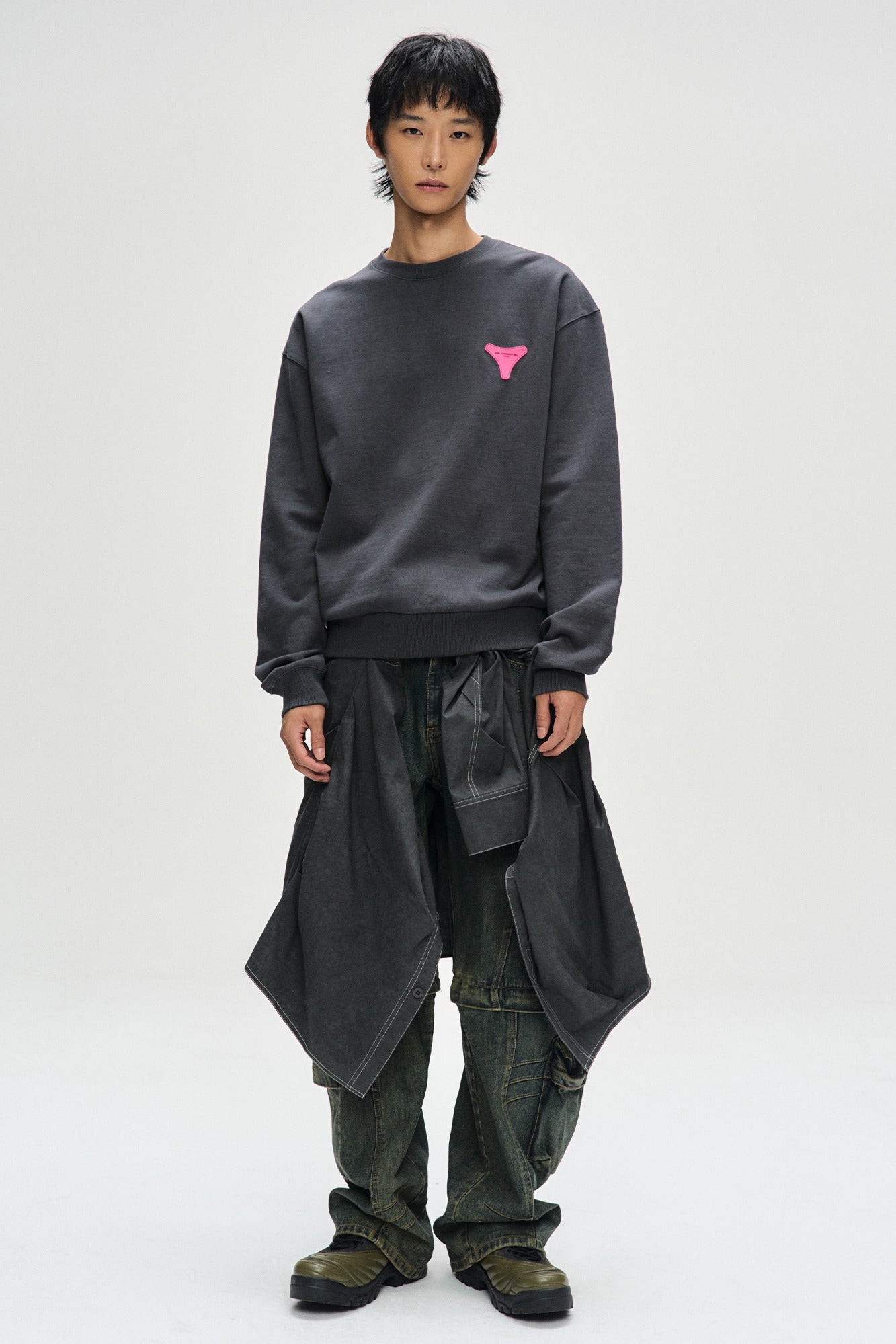 Andersson Bell - Unisex Stool Patch Logo Sweatshirts (Charcoal) product image 1 | TRAB K-Fashion Australia