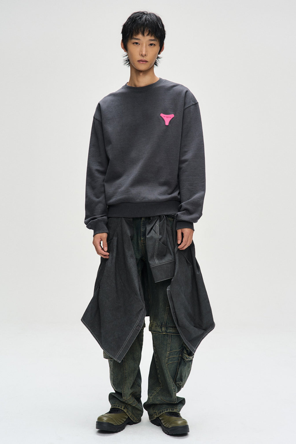 Andersson Bell - Unisex Stool Patch Logo Sweatshirts (Charcoal) product image 1 | TRAB K-Fashion Australia