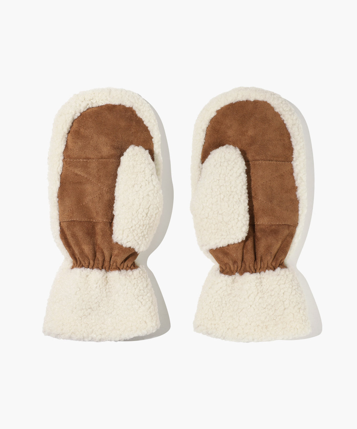 Marithe & Francois Girbaud - Classic Logo Fur Mittens (Ivory) product image 2 | TRAB K-Fashion Australia