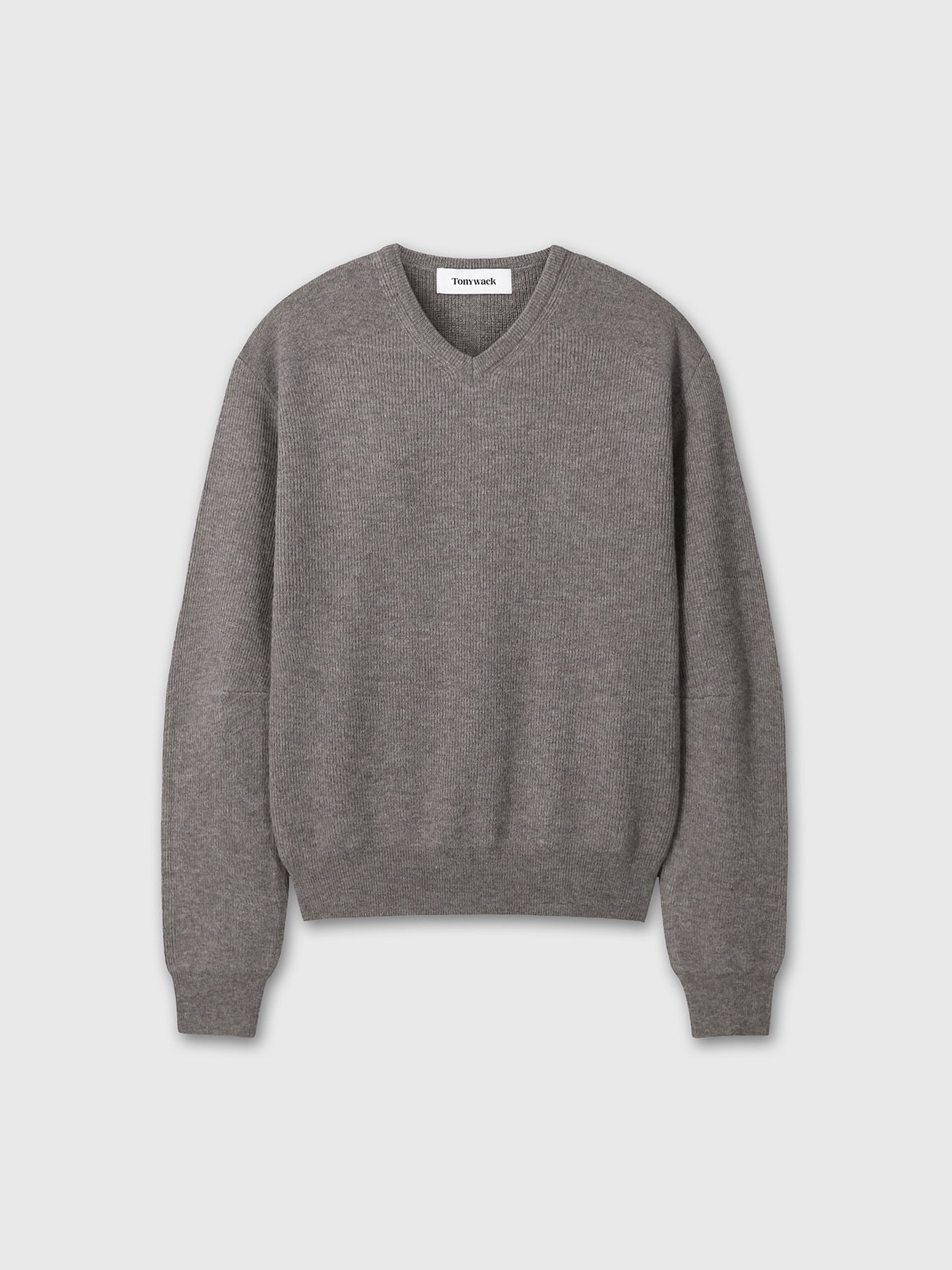 Tonywack - Super Fine Wool Commando V-Neck Knit (Taupe Melange) product image 11 | TRAB K-Fashion Australia