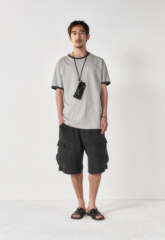 Art if acts - Slub Ringer Tee (Grey/Charcoal) product image 1 | TRAB K-Fashion Australia