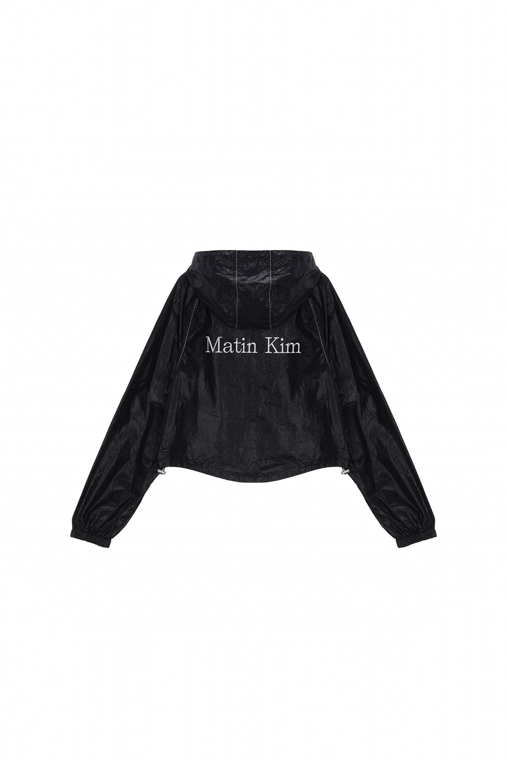 Matin Kim - Matin Crop Hoody Coating Jumper (Black) product image 1 | TRAB K-Fashion Australia