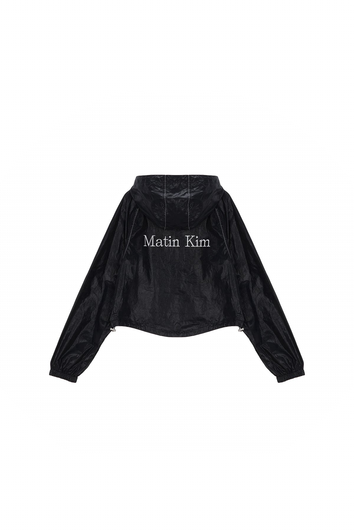 Matin Kim - Matin Crop Hoody Coating Jumper (Black) product image 1 | TRAB K-Fashion Australia