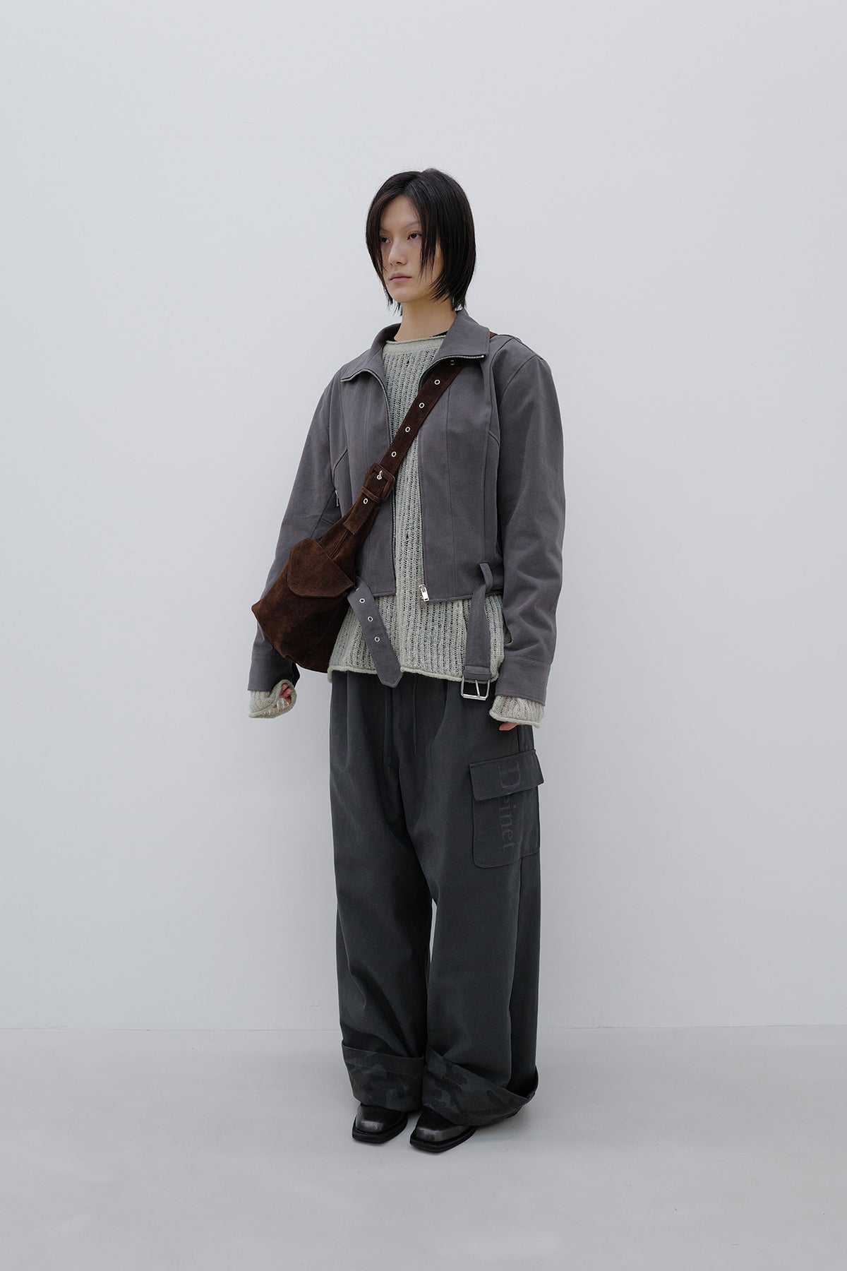 Deinet - Deinet Belted Cotton Jacket (Charcoal) product image 2 | TRAB K-Fashion Australia