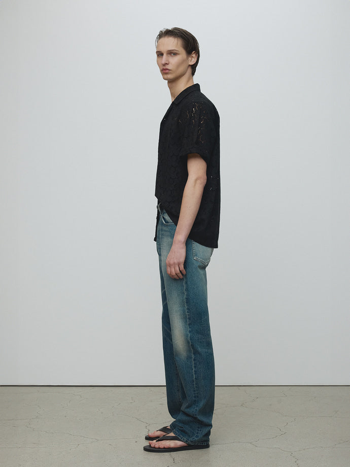 Tonywack - Crocheted Cotton Lace Shirt (Black) product image 2 | TRAB K-Fashion Australia