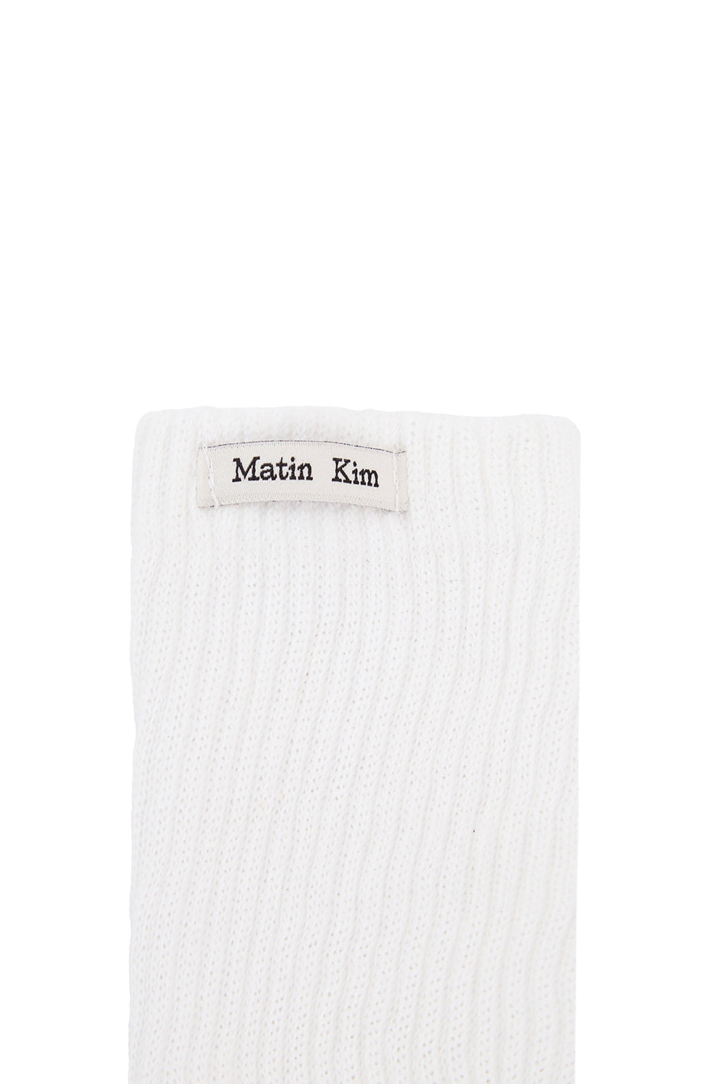 Matin Kim - Small Logo Point Ribbed Socks (White) product image 3 | TRAB K-Fashion Australia