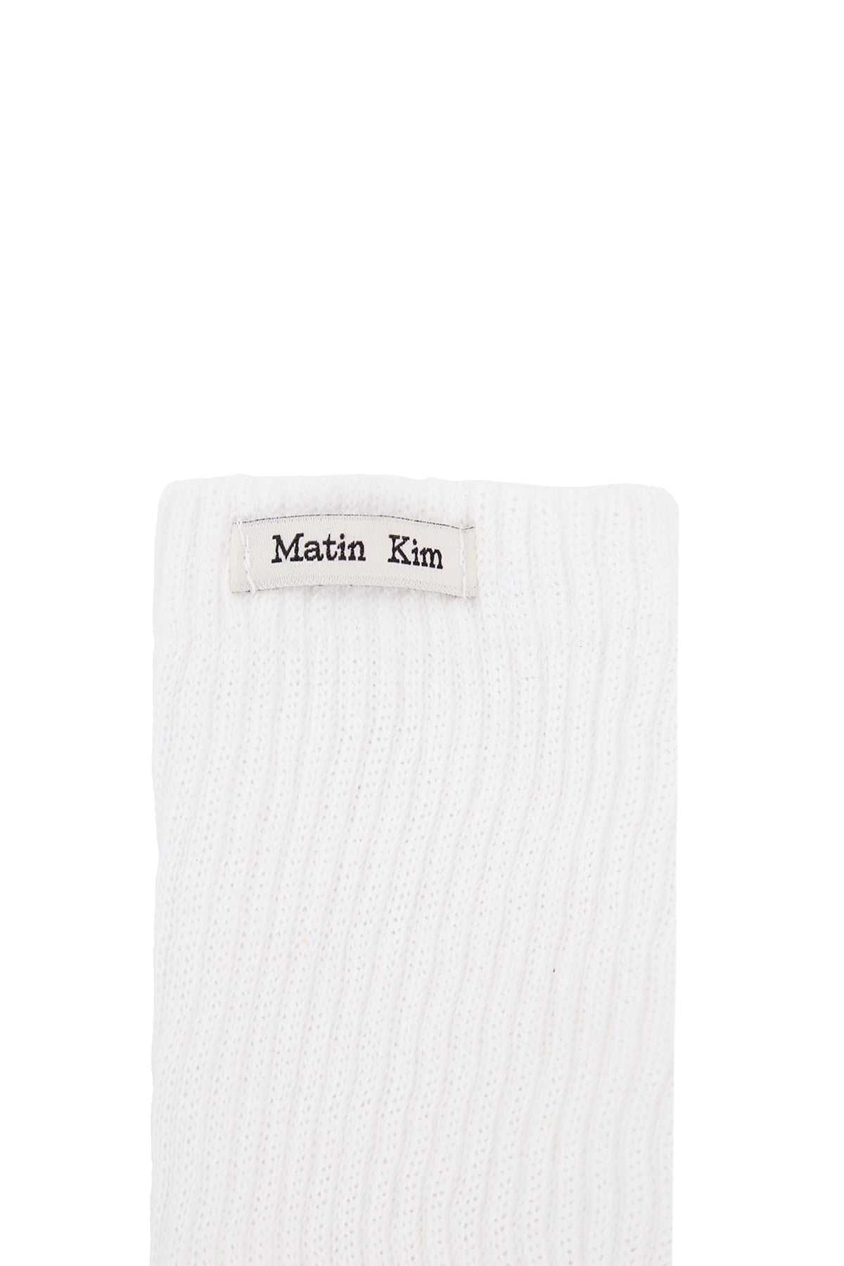 Matin Kim - Small Logo Point Ribbed Socks (White) product image 3 | TRAB K-Fashion Australia