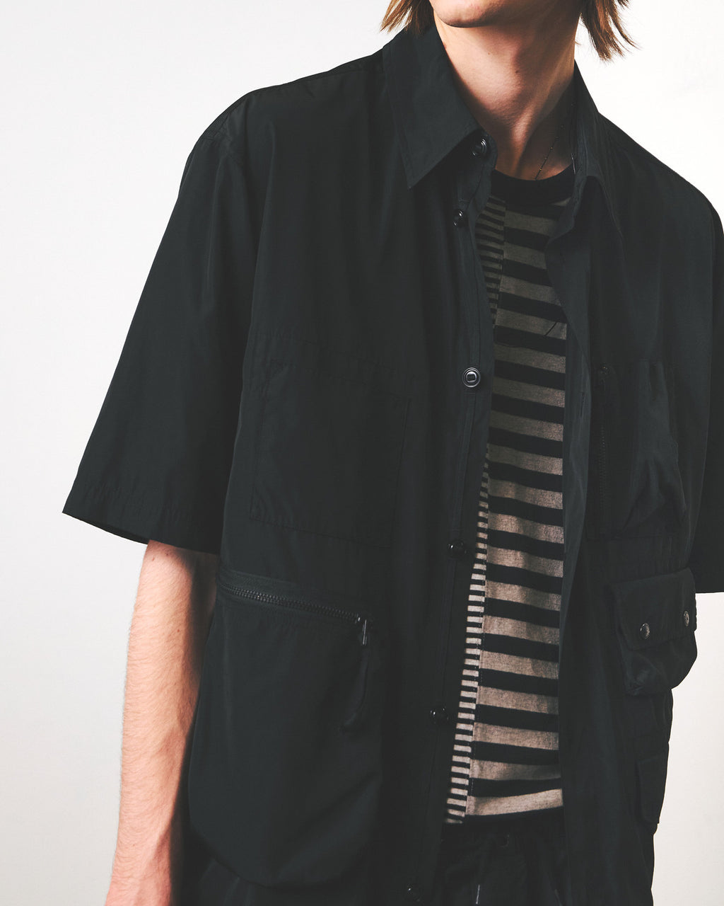 Eastlogue - Mil Multi Pocket Half Shirts (Black) product image 6 | TRAB K-Fashion Australia