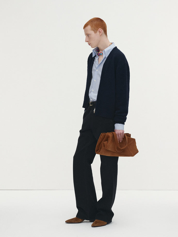 Tonywack - Baby Alpaca Brushed Zip Cardigan (Navy) product image 3 | TRAB K-Fashion Australia