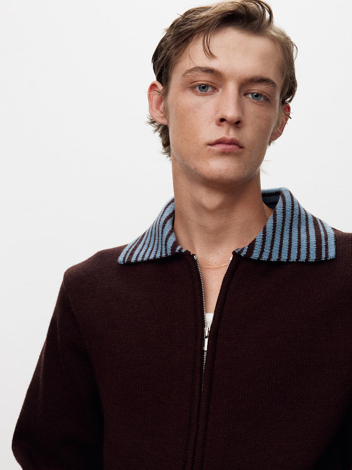 Tonywack - Contrast Collar Full-Zip Blouson (Brown) product image 7 | TRAB K-Fashion Australia