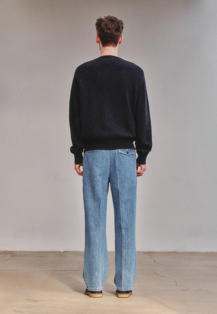 Art if acts - Wholegarment Round Neck Cardigan (Dark Navy) product image 4 | TRAB K-Fashion Australia