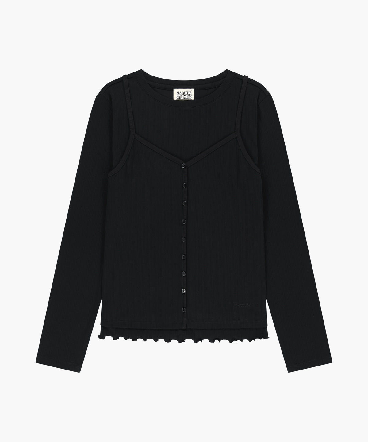 Marithe & Francois Girbaud - Sleeveless Layered Long Sleeve Tee (Black) product image 5 | TRAB K-Fashion Australia