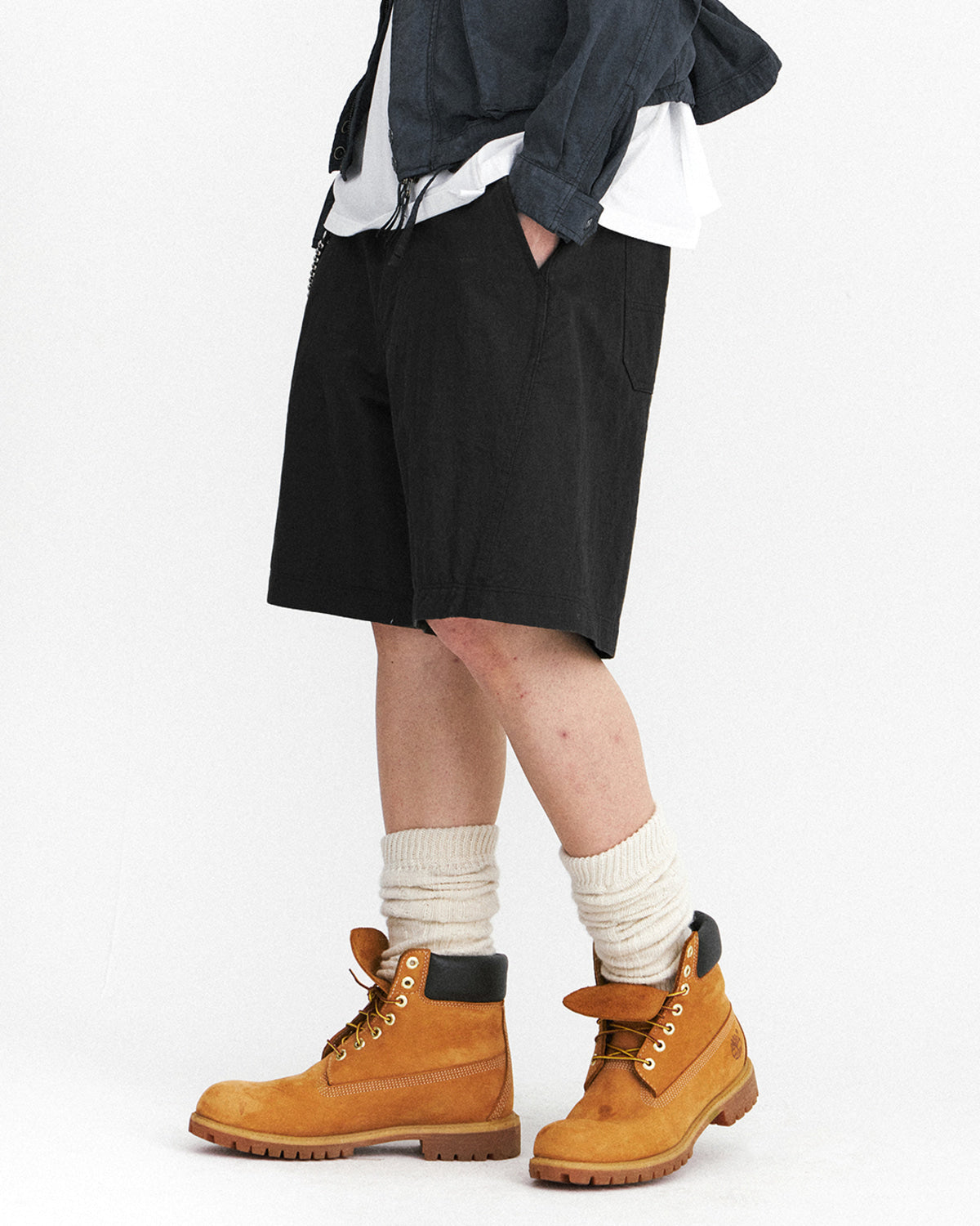 Eastlogue - Cinch Back Curved Shorts (Black) product image 7 | TRAB K-Fashion Australia