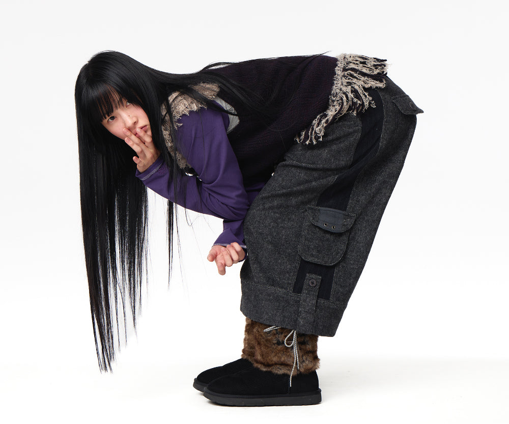 Coyseio - Side Panel Wide Pants (Dark Grey) product image 3 | TRAB K-Fashion Australia