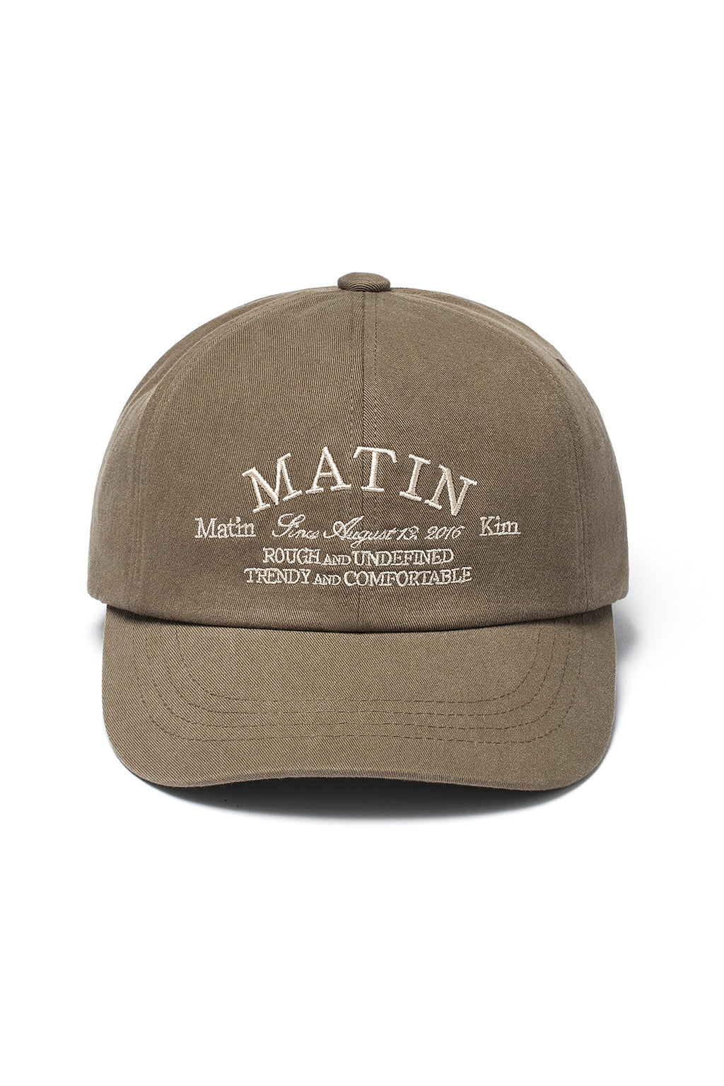 Matin Kim - Lettering Flat Brim Cap (Khaki) product image 1 | TRAB K-Fashion Australia