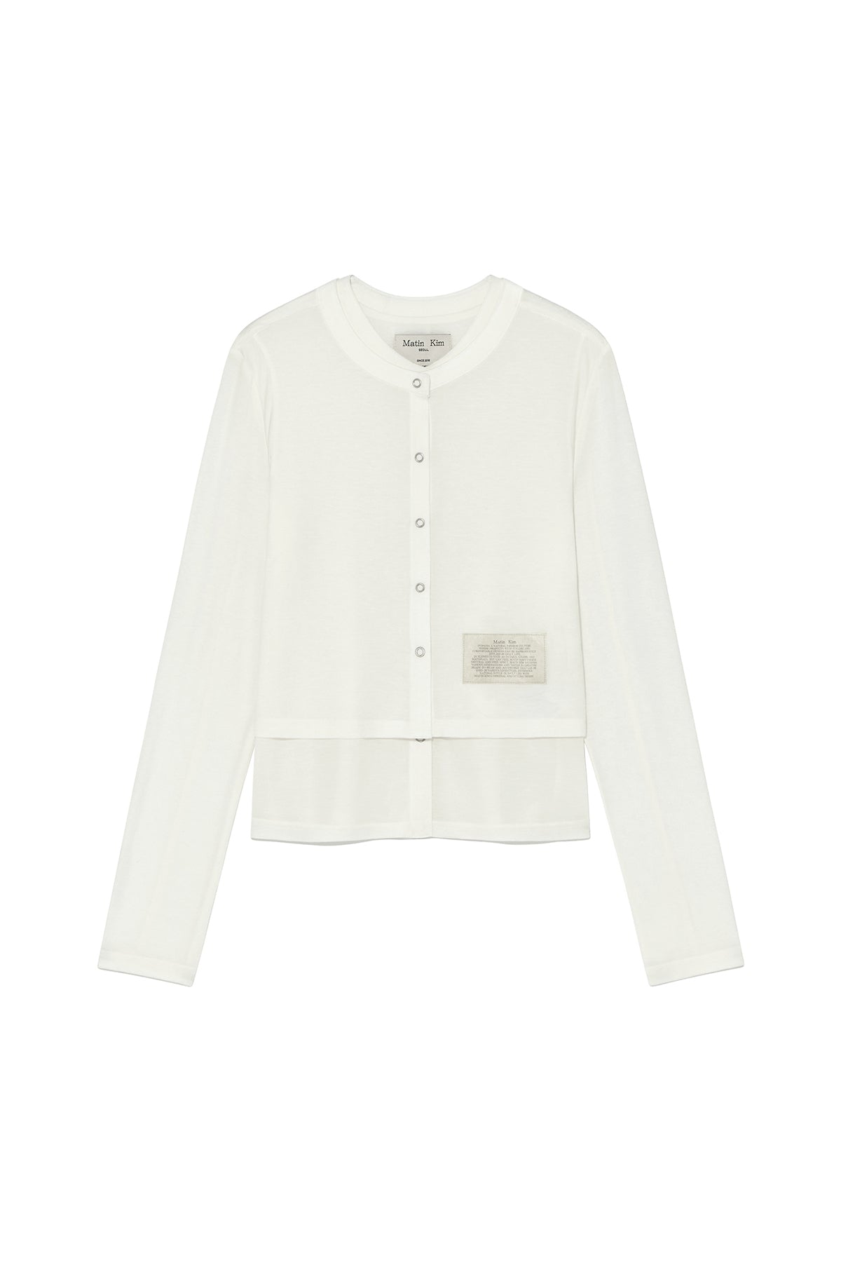 Matin Kim - Layered Snap Cardigan (Light Pink) product image 7 | TRAB K-Fashion Australia