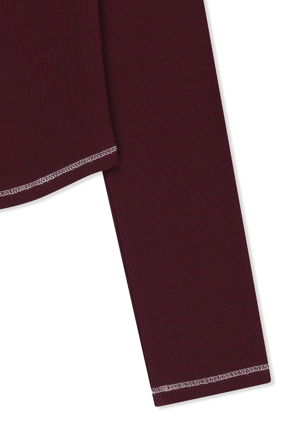 Matin Kim - Logo Applique Button Detail Raglan Top (Wine) product image 4 | TRAB K-Fashion Australia
