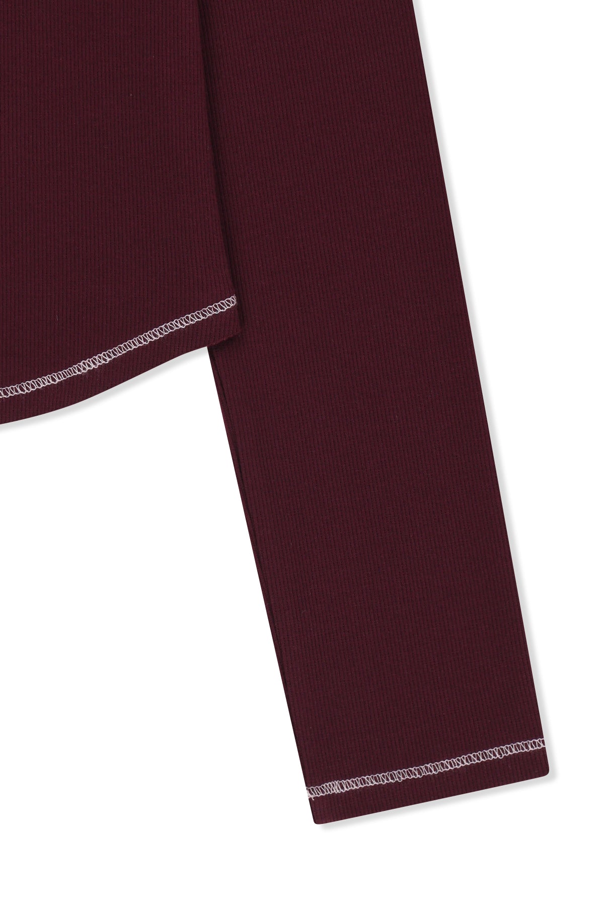 Matin Kim - Logo Applique Button Detail Raglan Top (Wine) product image 4 | TRAB K-Fashion Australia