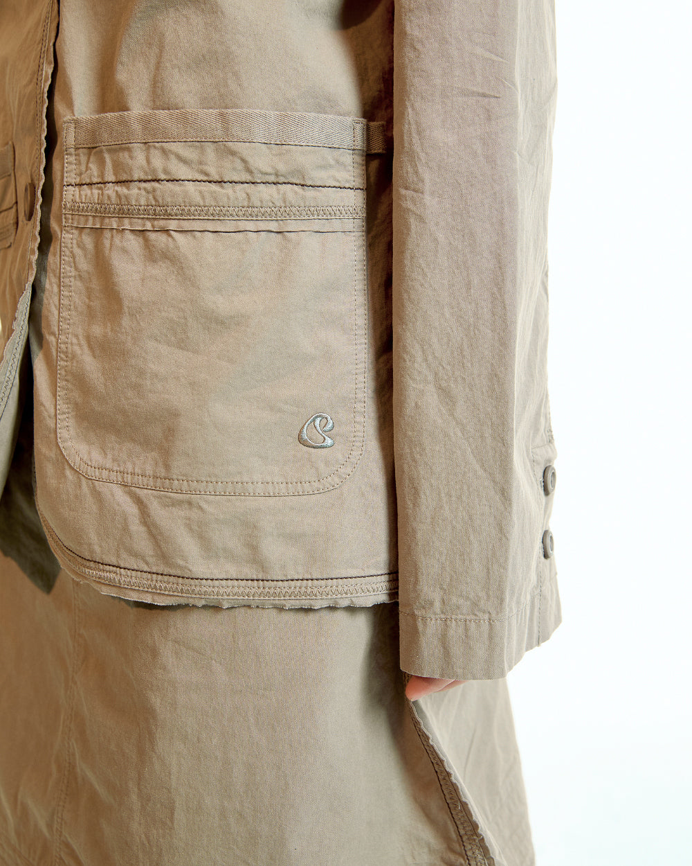 Coyseio - Raw Edge Cotton Jacket (Ash Brown) product image 9 | TRAB K-Fashion Australia