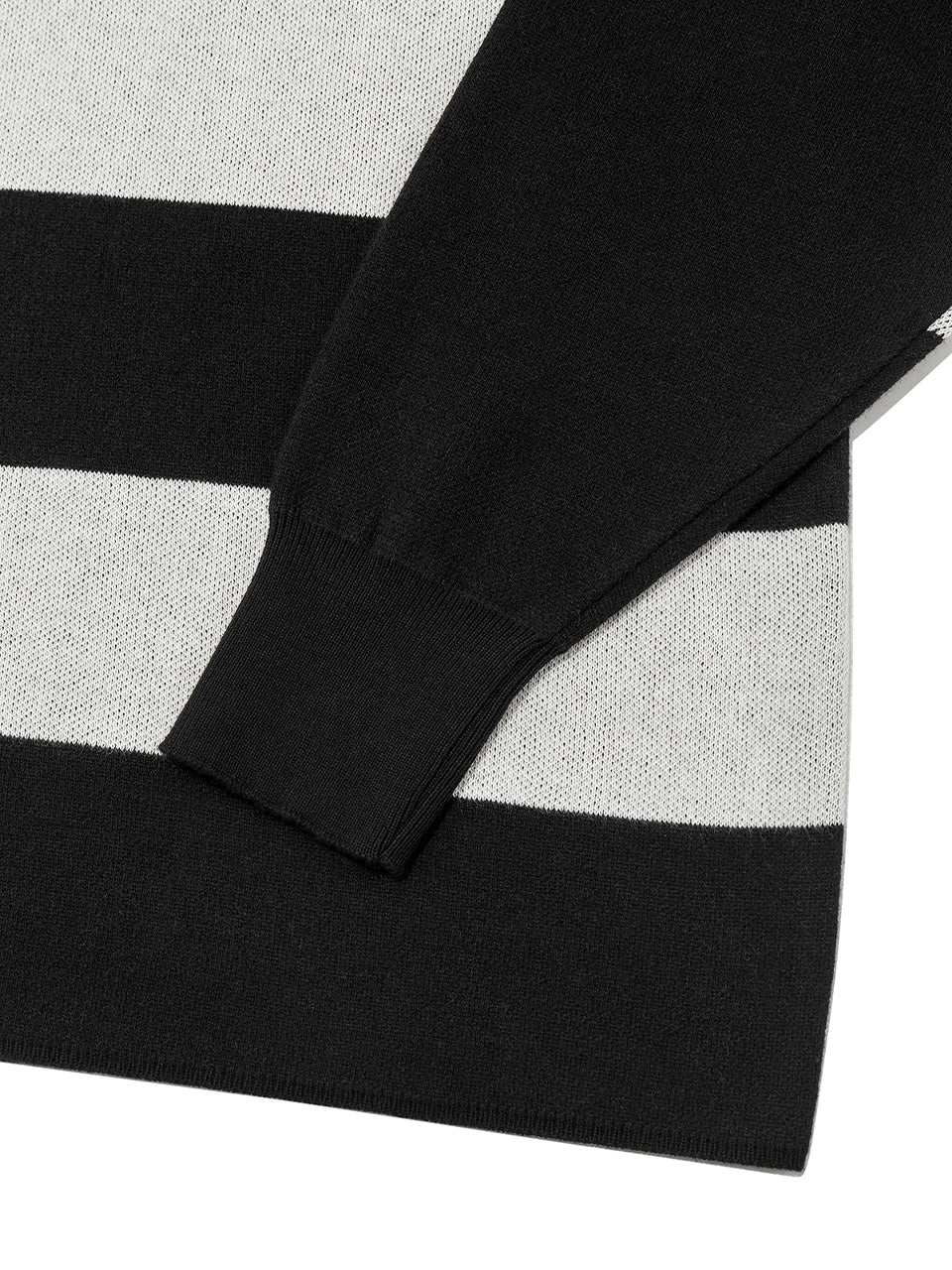 Kijun - Striped Knit Rugby Top (Black Cream) product image 10 | TRAB K-Fashion Australia
