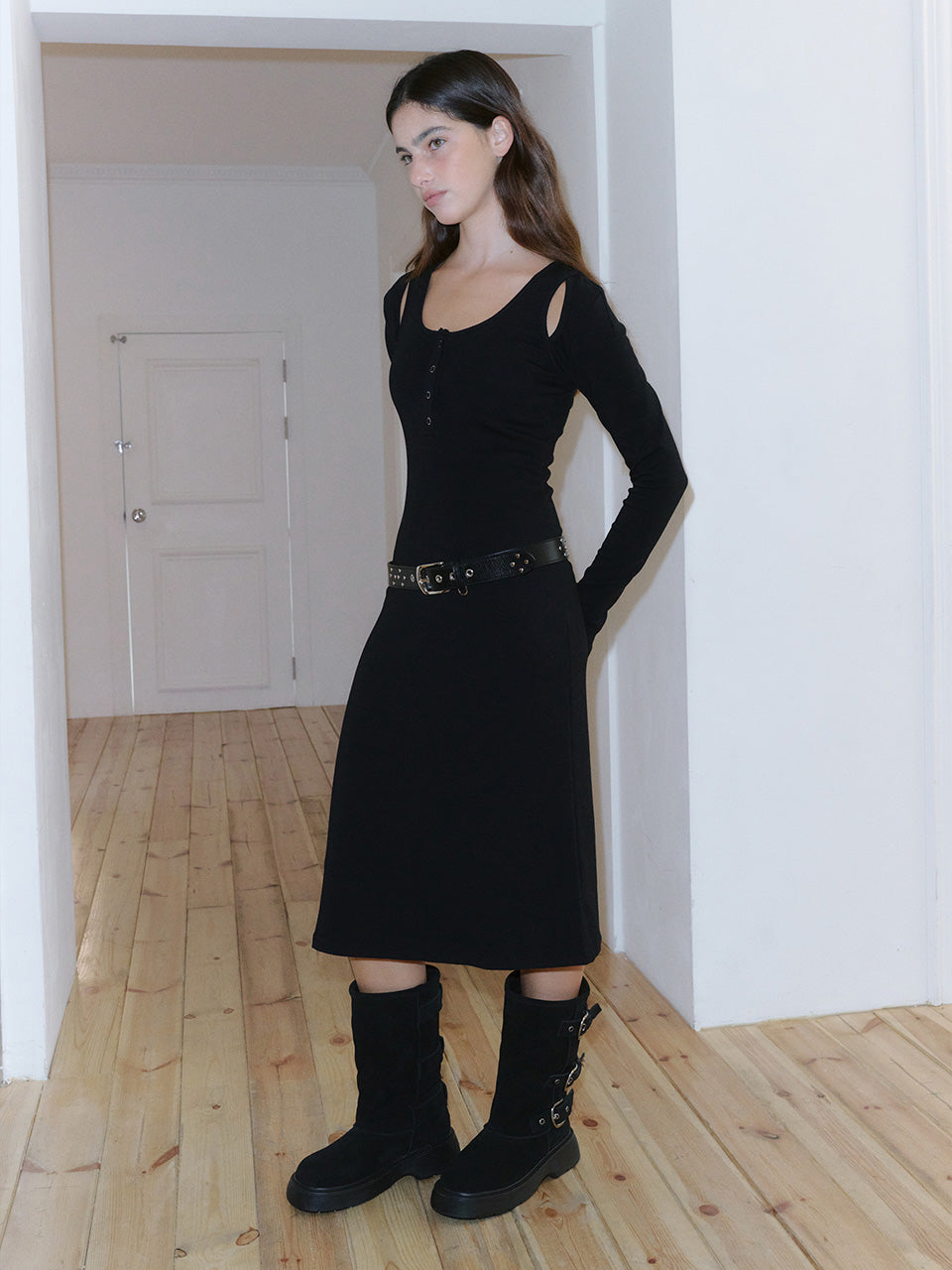 Kijun - Raglan Cut Jersey Dress (Black) product image 4 | TRAB K-Fashion Australia
