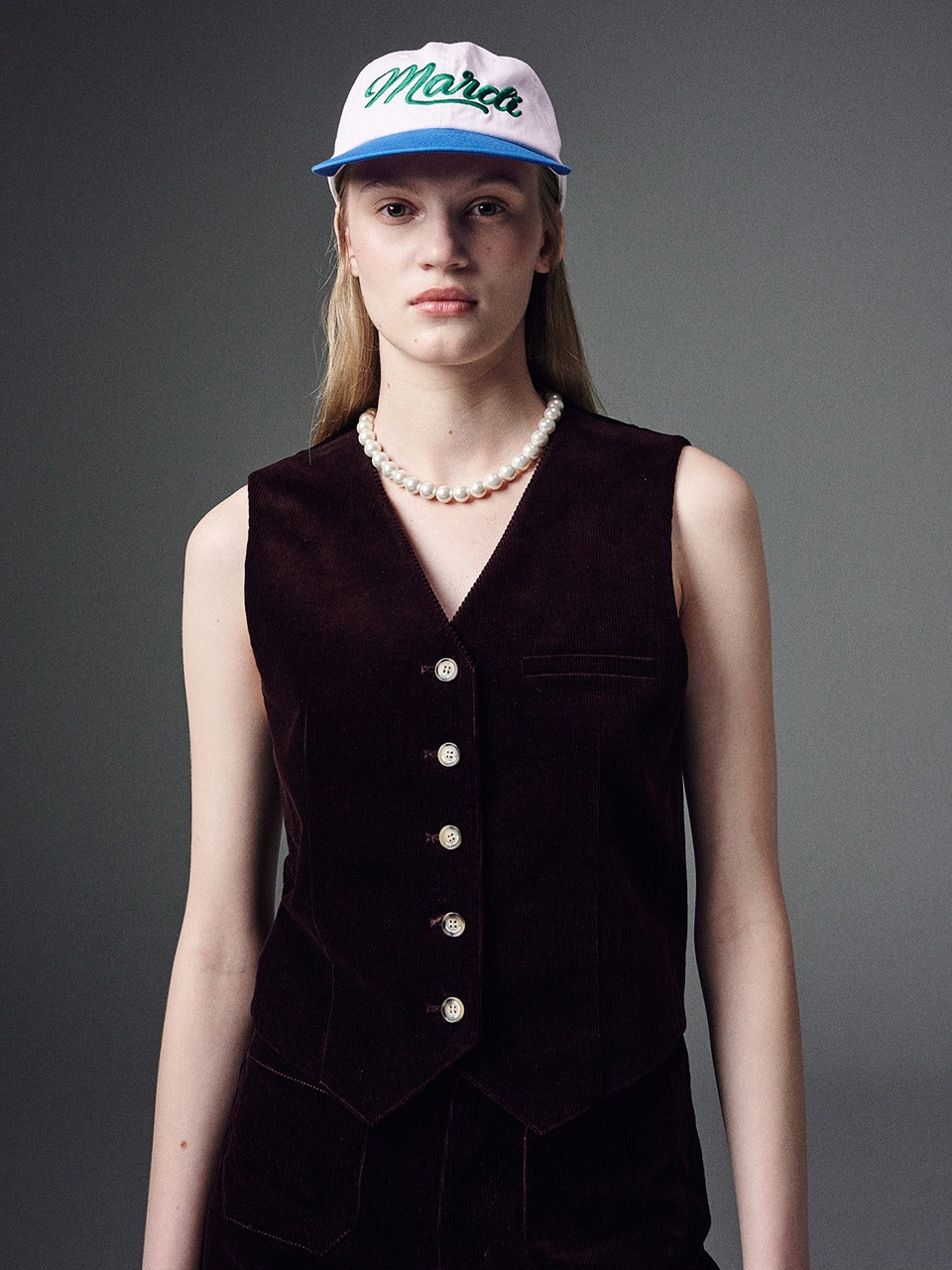 Mardi Mercredi - Corduroy Vest (Brown) product image 1 | TRAB K-Fashion Australia