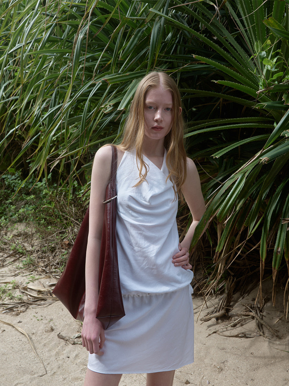 Kijun - Cowl Mini Dress (Off-White) product image 5 | TRAB K-Fashion Australia