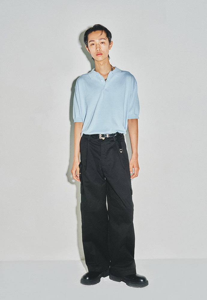 Tonywack - High Gauge Silk Cotton Polo Knit (Baby Blue) product image 2 | TRAB K-Fashion Australia