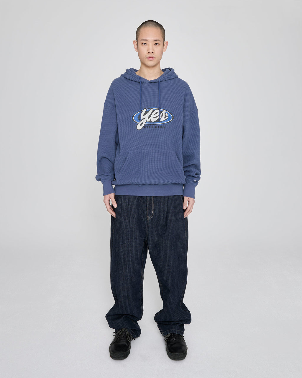 yeseyesee - Y.E.S Waffle Hoodie (Smoky Blue) product image 7 | TRAB K-Fashion Australia