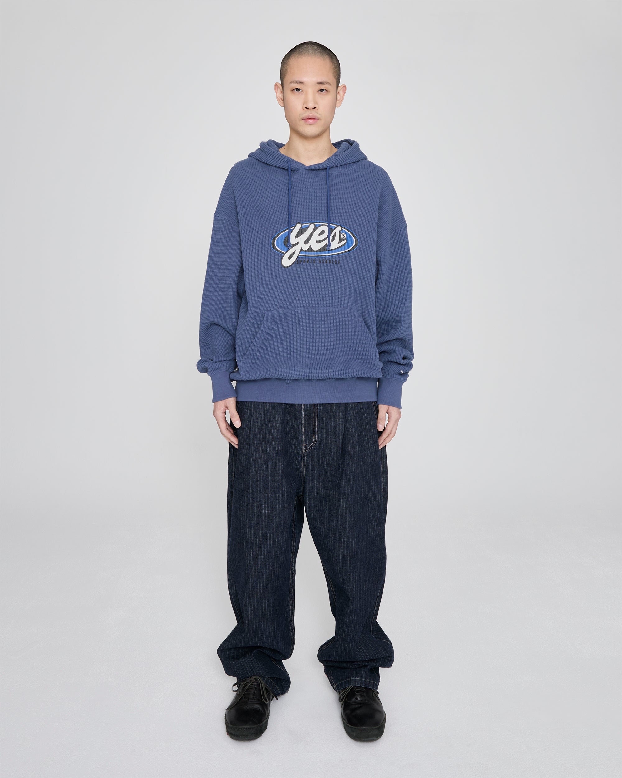 yeseyesee - Y.E.S Waffle Hoodie (Smoky Blue) product image 7 | TRAB K-Fashion Australia