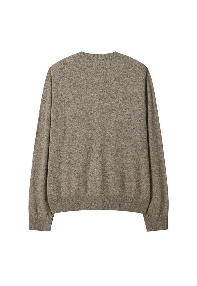 Art if acts - Wholegarment Round Neck Cardigan (French Taupe) product image 8 | TRAB K-Fashion Australia