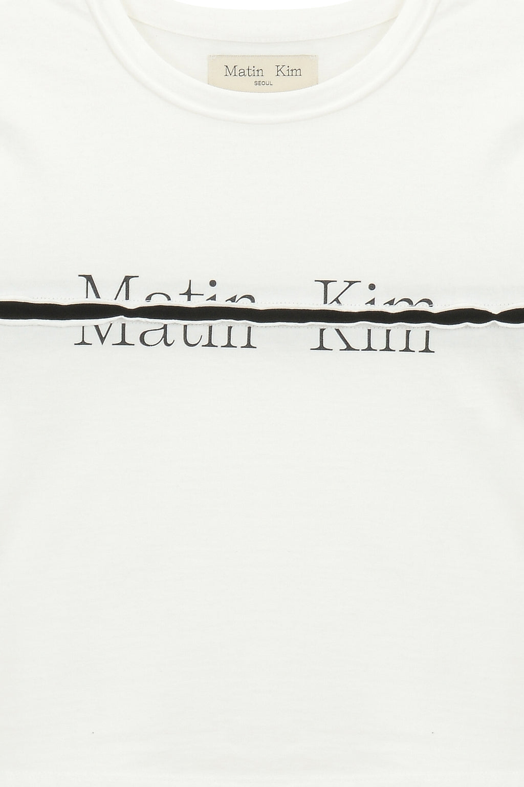 Matin Kim - Logo Cutted Crop Top (White) product image 4 | TRAB K-Fashion Australia