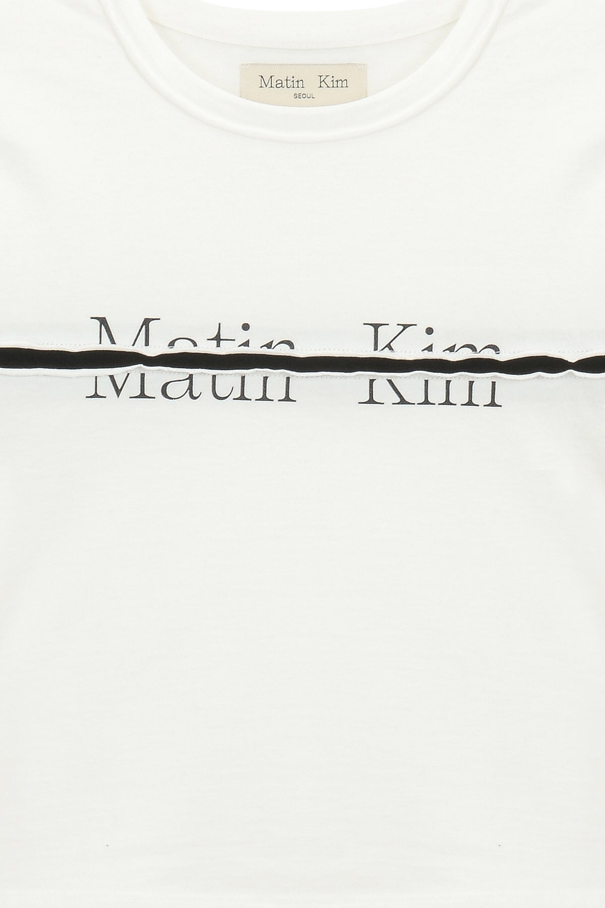 Matin Kim - Logo Cutted Crop Top (White) product image 4 | TRAB K-Fashion Australia