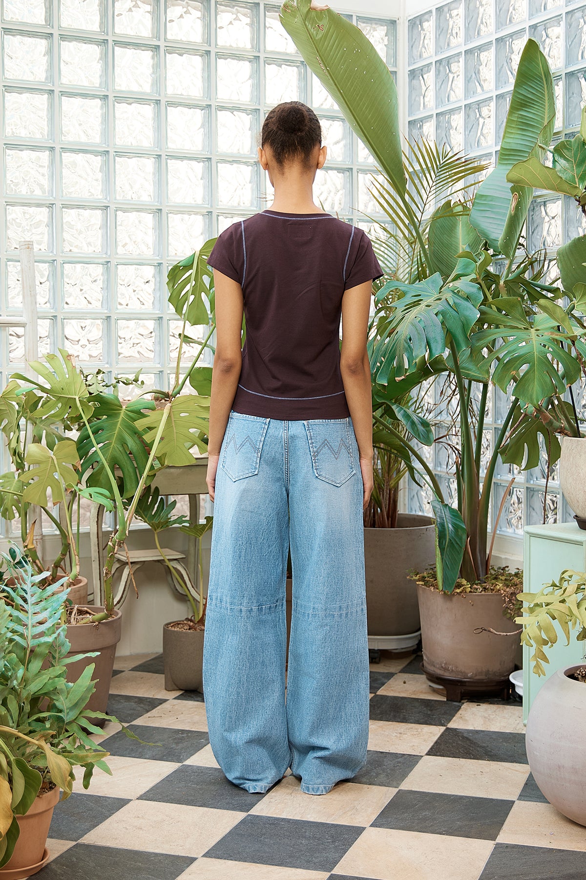 Matin Kim - Unbalance Cut Point Denim Pants (Blue) product image 8 | TRAB K-Fashion Australia