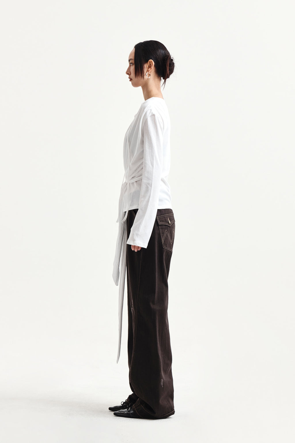 Matin Kim - Tied Drapery Top (White) product image 6 | TRAB K-Fashion Australia