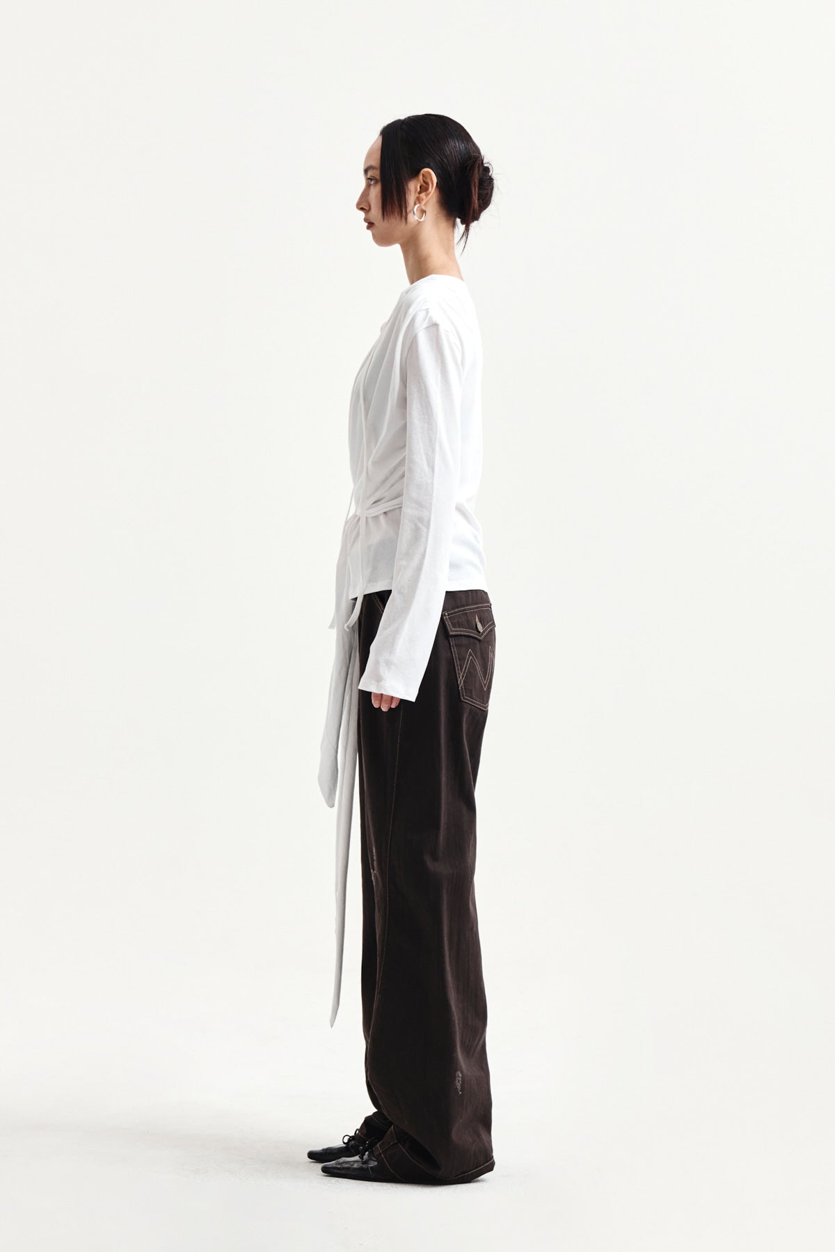 Matin Kim - Tied Drapery Top (White) product image 6 | TRAB K-Fashion Australia