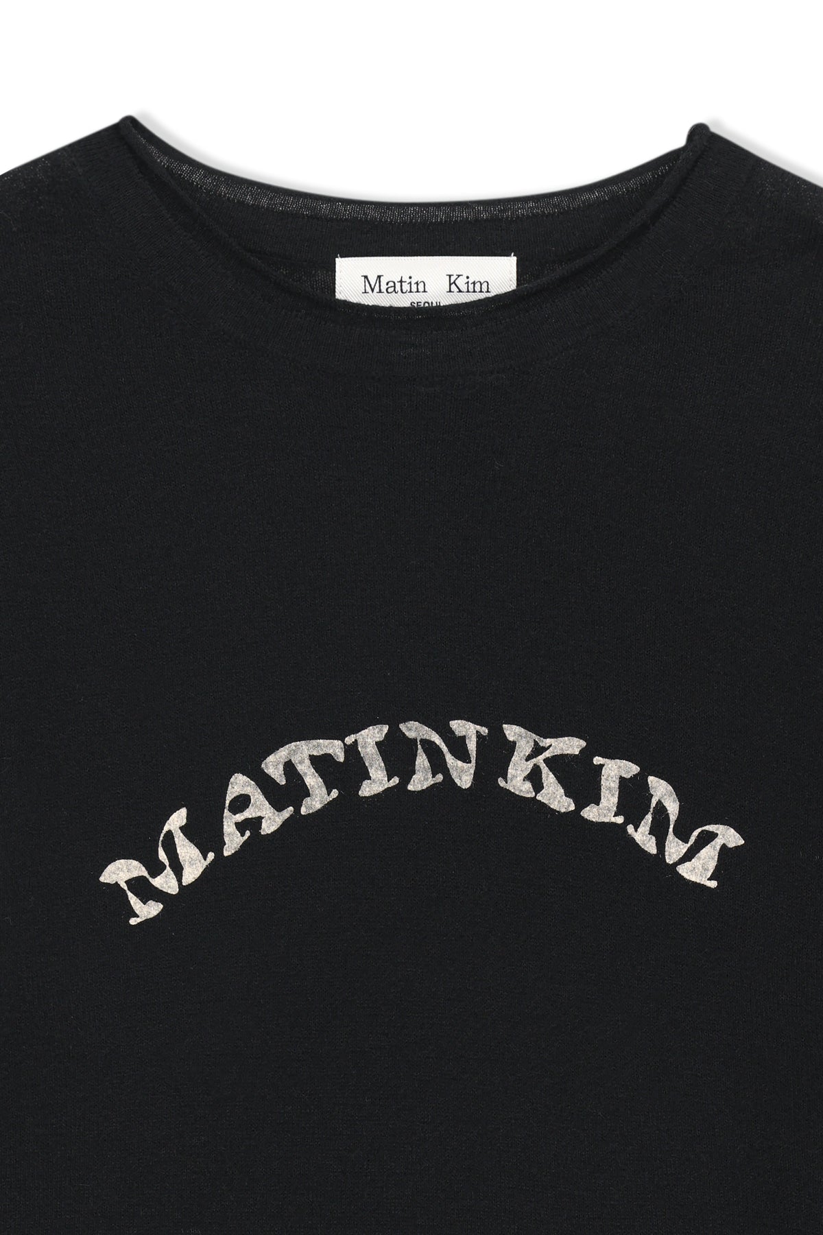 Matin Kim - Matin Sleeve Graphic Sheer Knit Pullover (Black) product image 3 | TRAB K-Fashion Australia