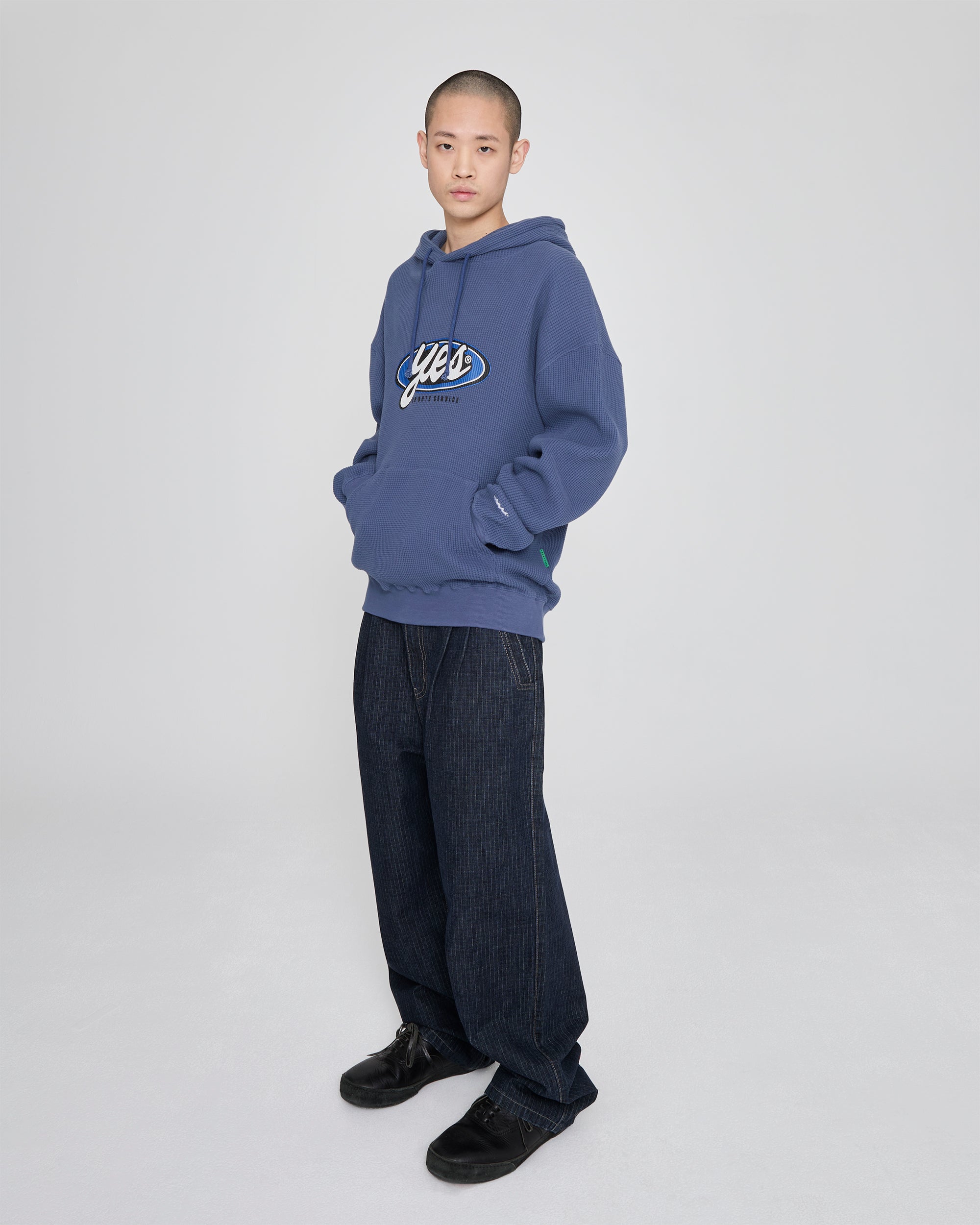 yeseyesee - Y.E.S Waffle Hoodie (Smoky Blue) product image 8 | TRAB K-Fashion Australia
