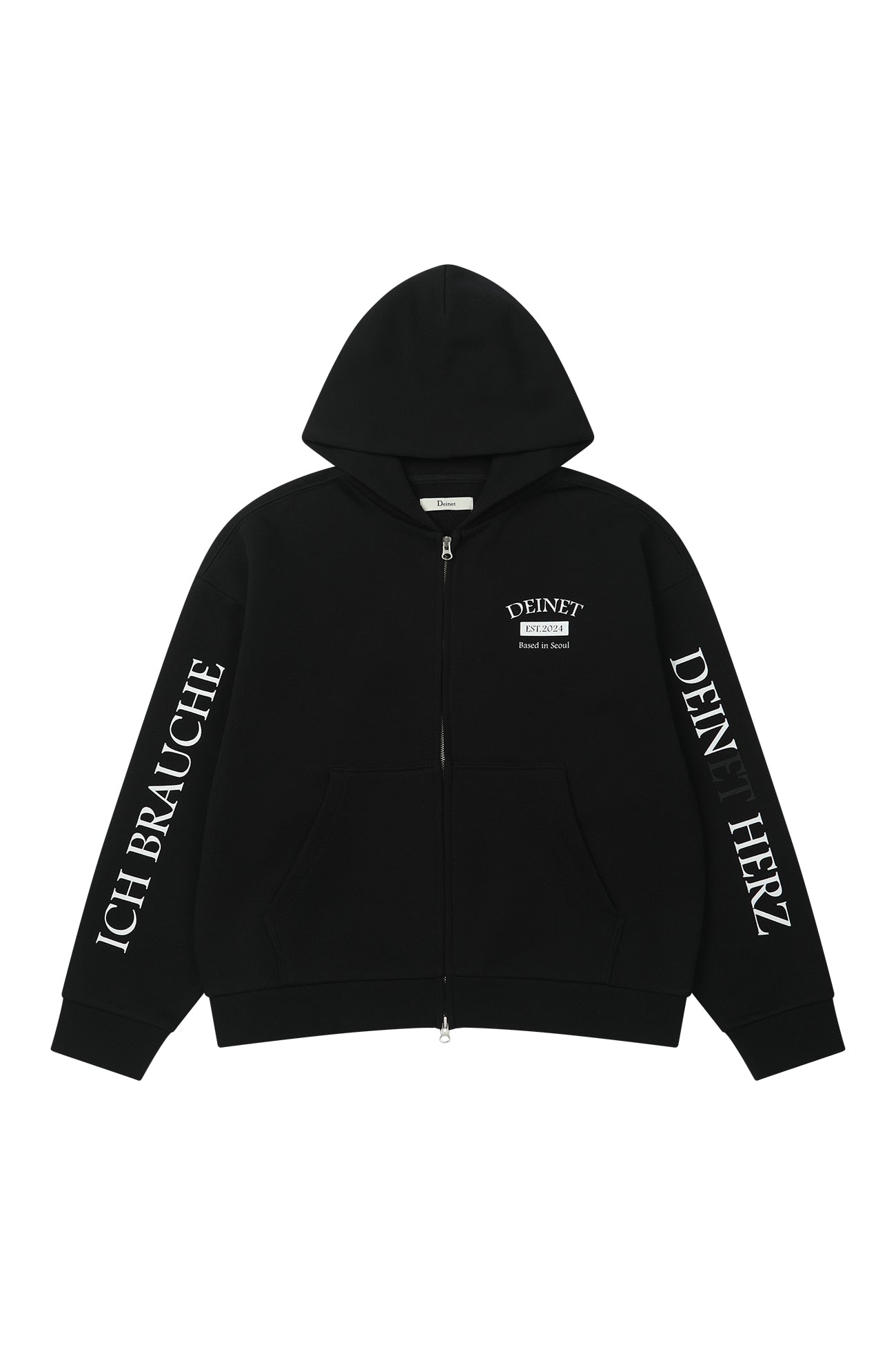 Deinet - German Lettering Hoodie Zip-Up (Black) product image 9 | TRAB K-Fashion Australia