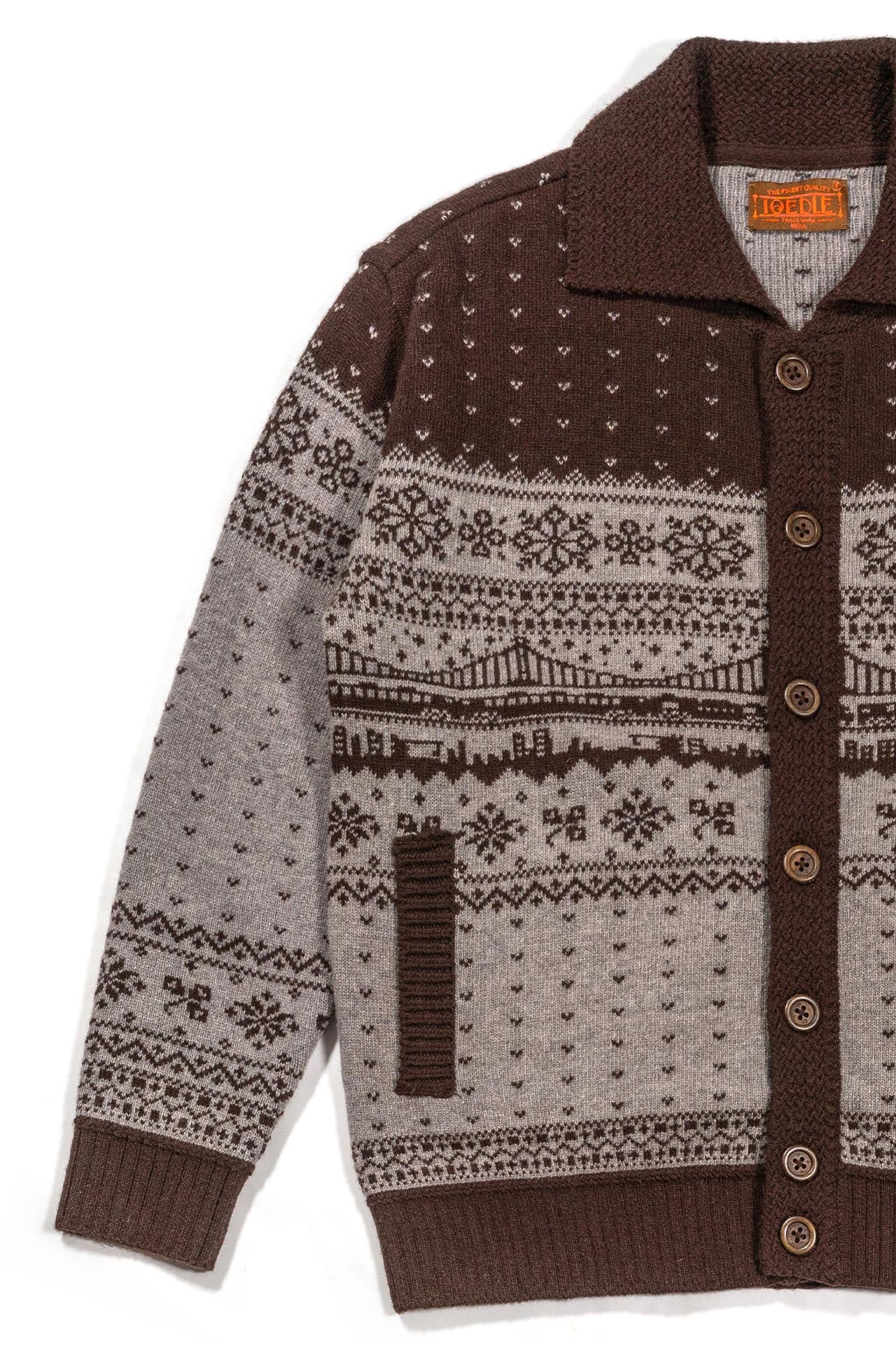 Ioedle - City Bound Wool Collar Knit Cardigan (Brown) product image 6 | TRAB K-Fashion Australia