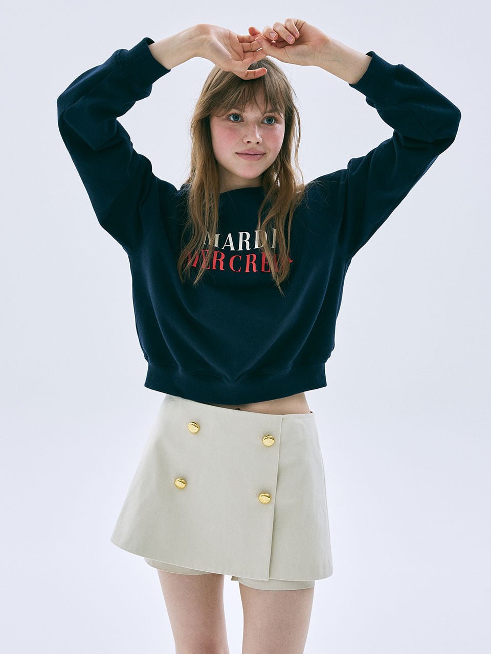 Mardi Mercredi - Classic Mini Skort (Ivory) product image 1 | TRAB K-Fashion Australia