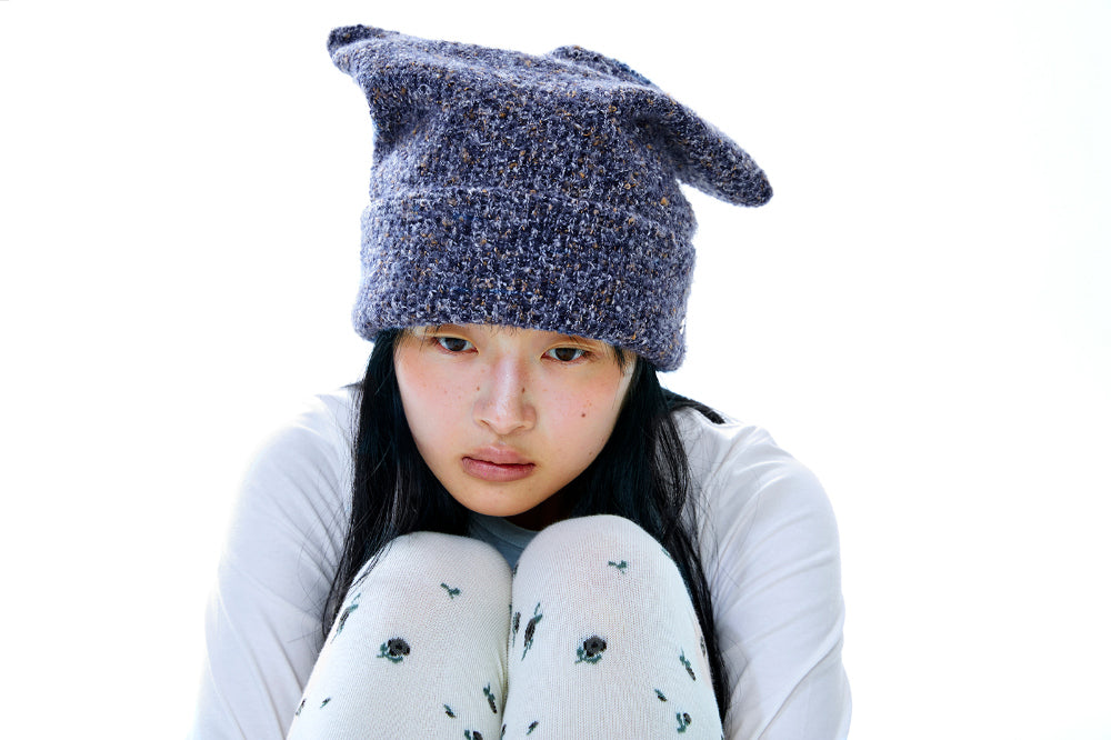 Coyseio - Wide Cat Beanie (Purple) product image 4 | TRAB K-Fashion Australia
