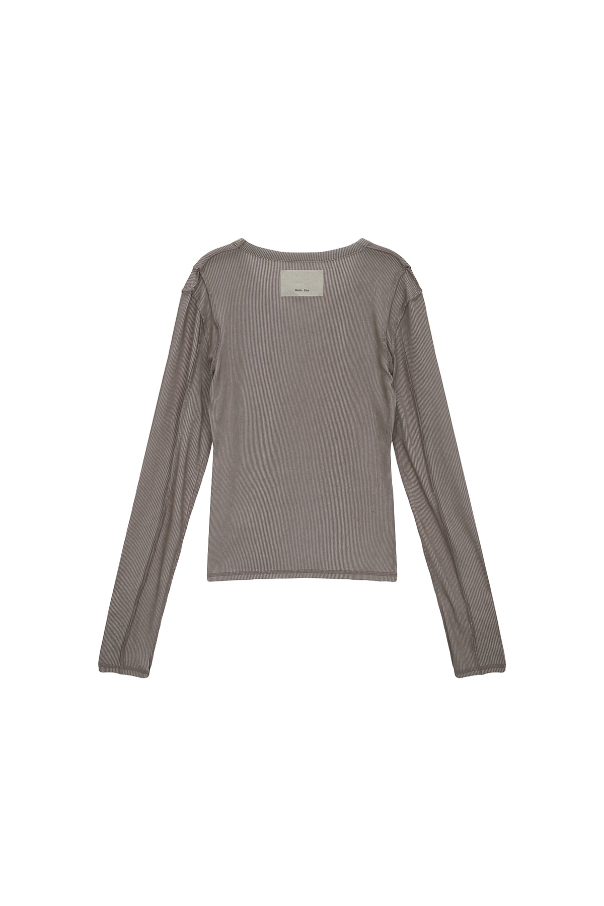 Matin Kim - Stitch V Neck Slim Long Sleeve (Brown) product image 3 | TRAB K-Fashion Australia