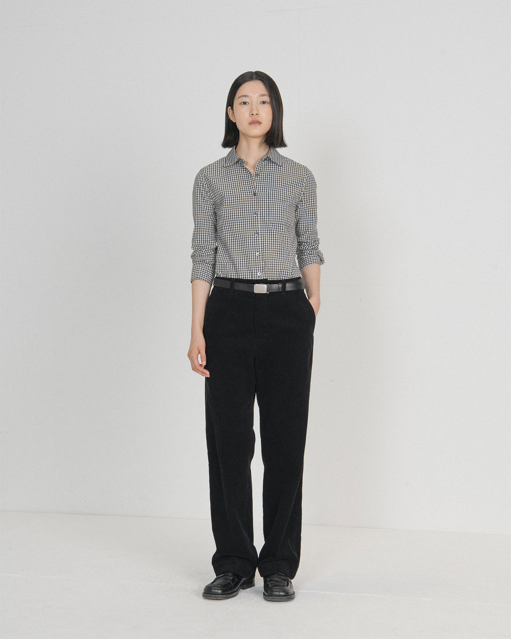 Brownyard - Slim Check Shirt (Black Check) product image 1 | TRAB K-Fashion Australia