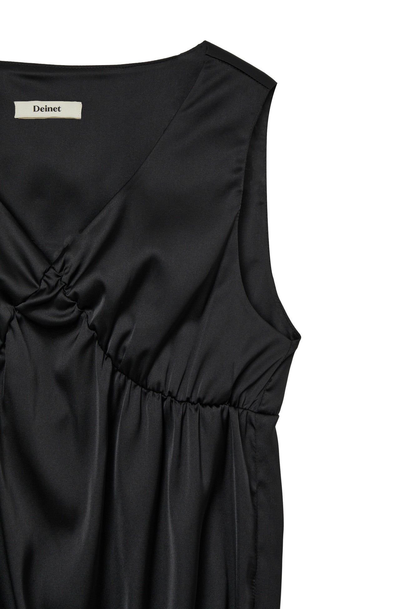 Deinet - Satin Shirring Sleeveless (Black) product image 4 | TRAB K-Fashion Australia